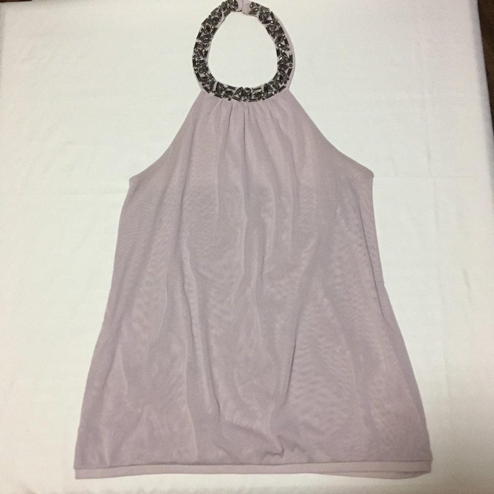 Embellished purple halter top